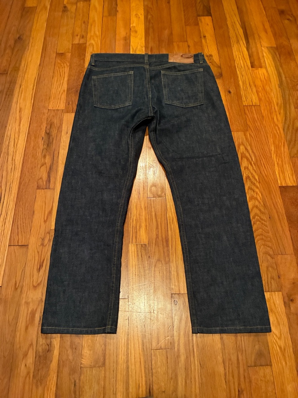 Men's Dark Blue Straight Leg Jeans